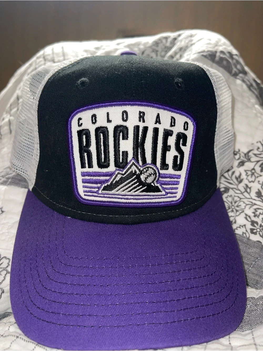 New Era Colorado Rockies Black, Purple & White Trucker Hat